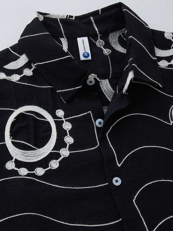 Thomas Scott Men Embroidered Regular Fit Casual Shirt
