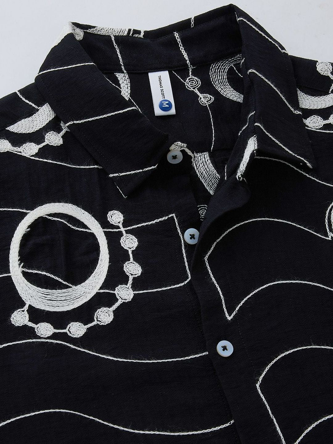 Thomas Scott Men Embroidered Regular Fit Casual Shirt