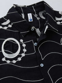 Thomas Scott Men Embroidered Regular Fit Casual Shirt