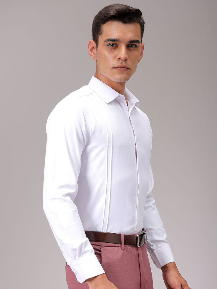 The Indian Garage Co. X Luxe Men Solid Spread Collar Slim Fit Formal Shirt