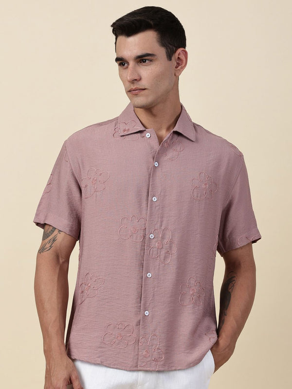 Thomas Scott Men Embroidered Regular Fit Casual Shirt
