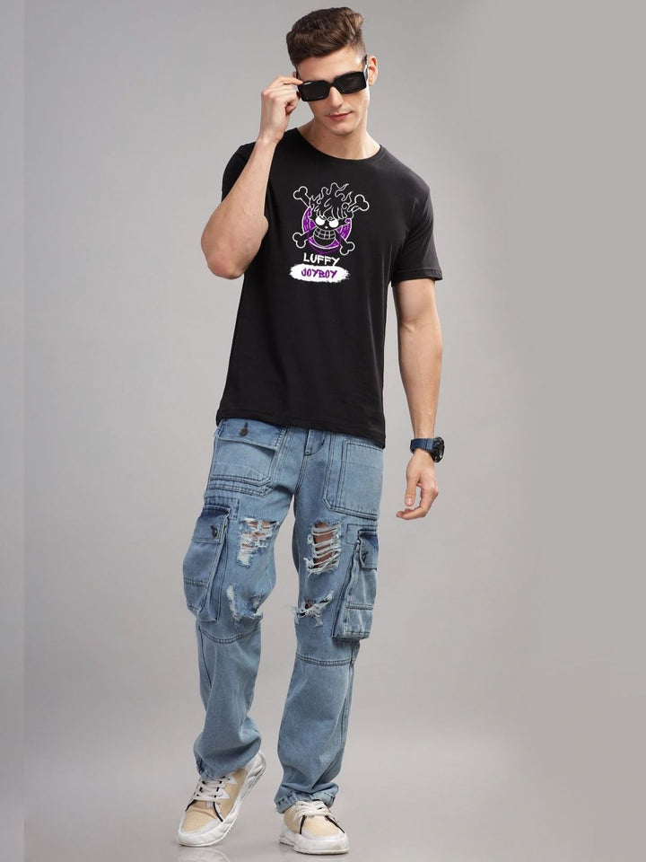 ADRO Men Printed Applique T-shirt