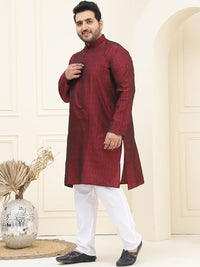 SOJANYA PLUS Plus Size Tenunan Rekaan Kurta Lurus dengan Piyama