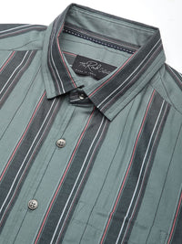 VASTRADO Men Classic Slim Fit Multi Stripes Opaque Striped Casual Shirt