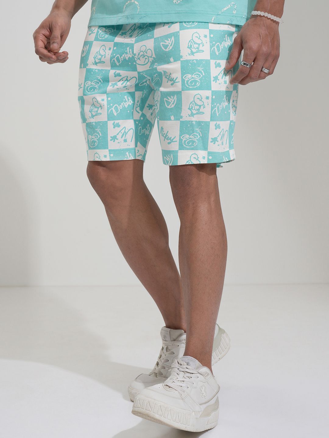HIGHLANDER Men Humour and Comic Printed Mickey Mouse Loose Fit High-Rise Shorts