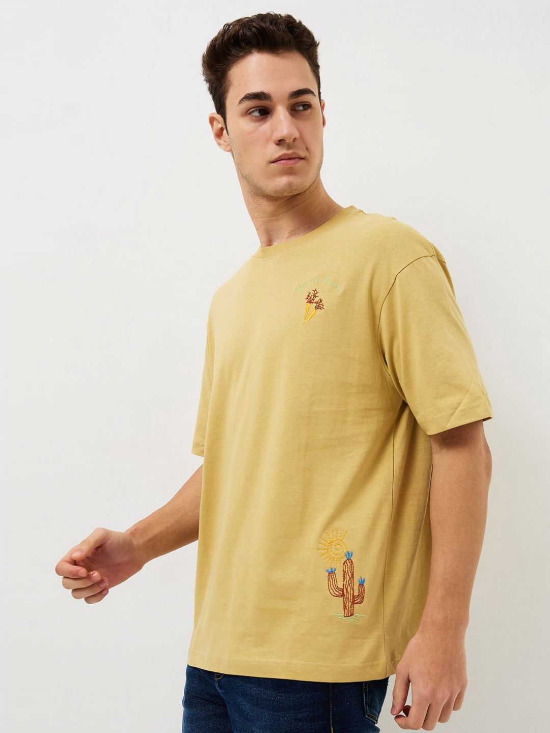 SPYKAR Men Graphic Printed Round Neck Cotton Relaxed Fit T-shirt