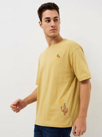 SPYKAR Men Graphic Printed Round Neck Cotton Relaxed Fit T-shirt