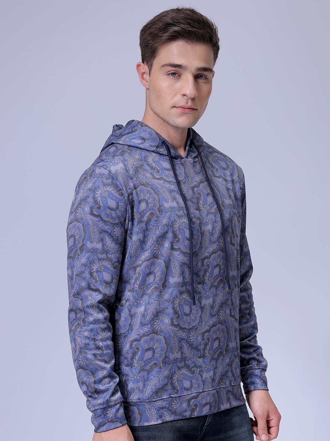 The Indian Garage Co Men Printed Hooded Sweatshirt