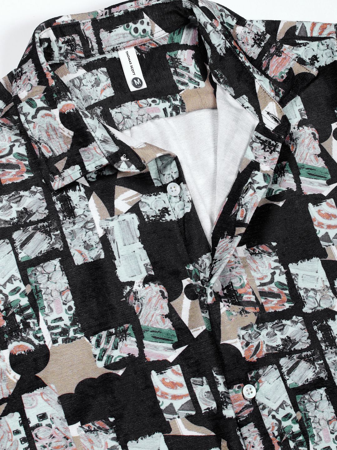 Thomas Scott Men Classic Slim Fit Opaque Printed Casual Shirt