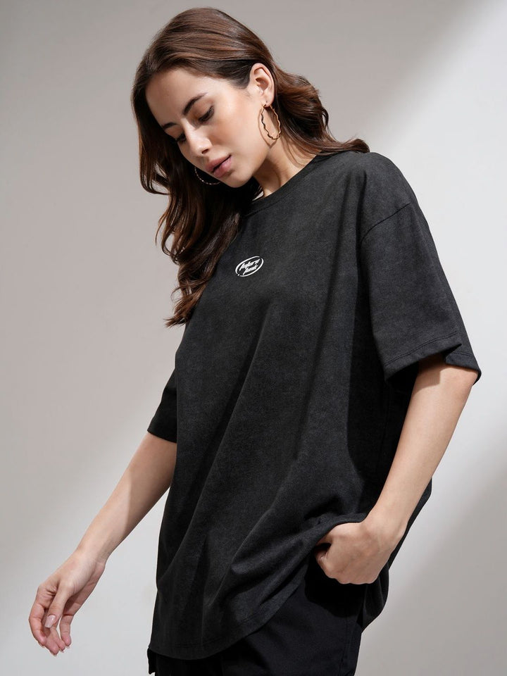 Street By Tokyo Talkies Women Typography Printed Oversized T-Shirt