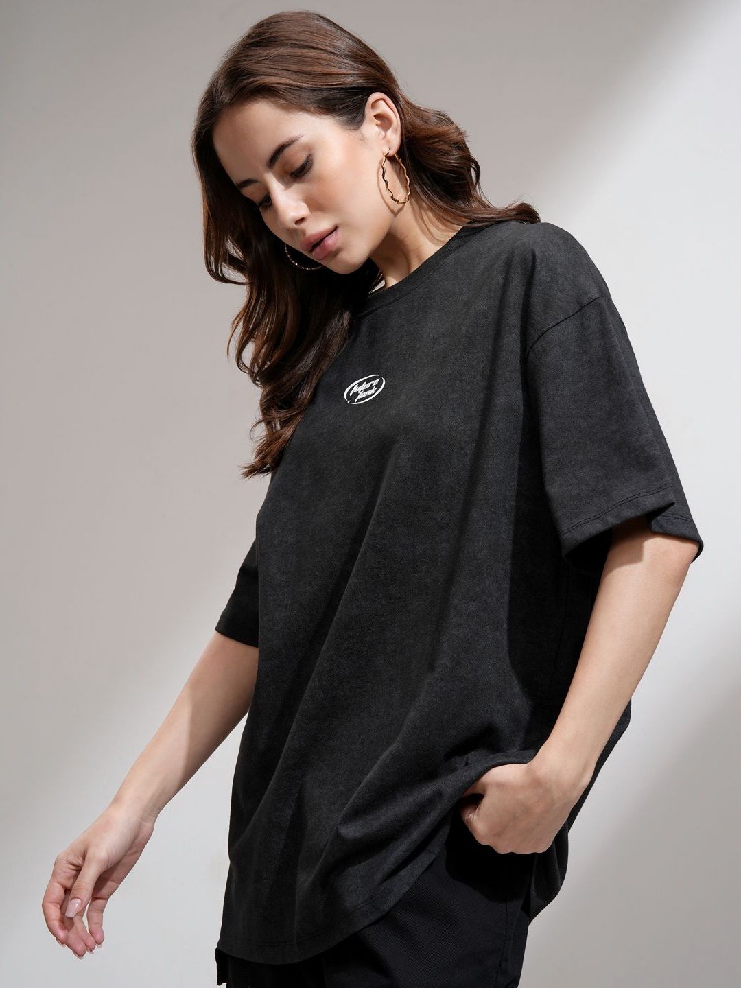 Street By Tokyo Talkies Women Typography Printed Oversized T-Shirt