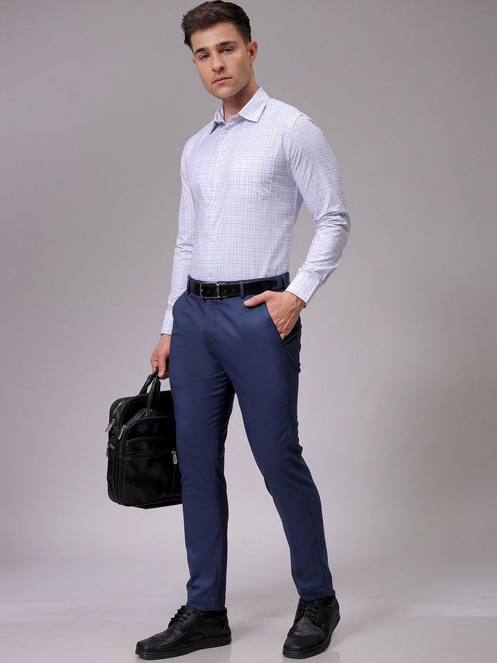 The Indian Garage Co. X Luxe Men Slim Fit Opaque Checked Formal Shirt