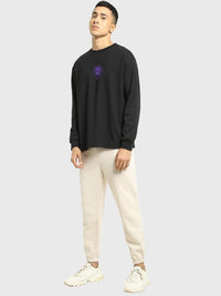 Bewakoof Men Graphic Printed Drop-Shoulder Sleeves Oversize Pure Cotton T-shirt