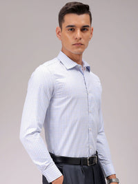 The Indian Garage Co. X Luxe Men Cutaway Collar Checked Slim Fit Formal Shirt