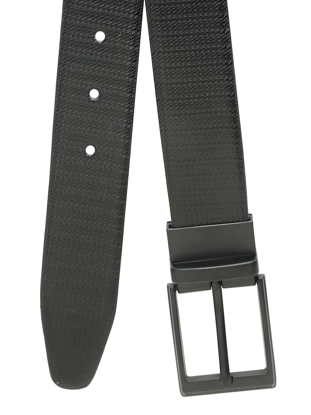Teakwood Leathers Men Textured Leather Reversible Formal Belt