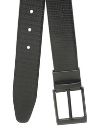 Teakwood Leathers Men Textured Leather Reversible Formal Belt