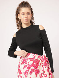DressBerry Fierce-Feminine Cold Shoulder Full Sleeves Top