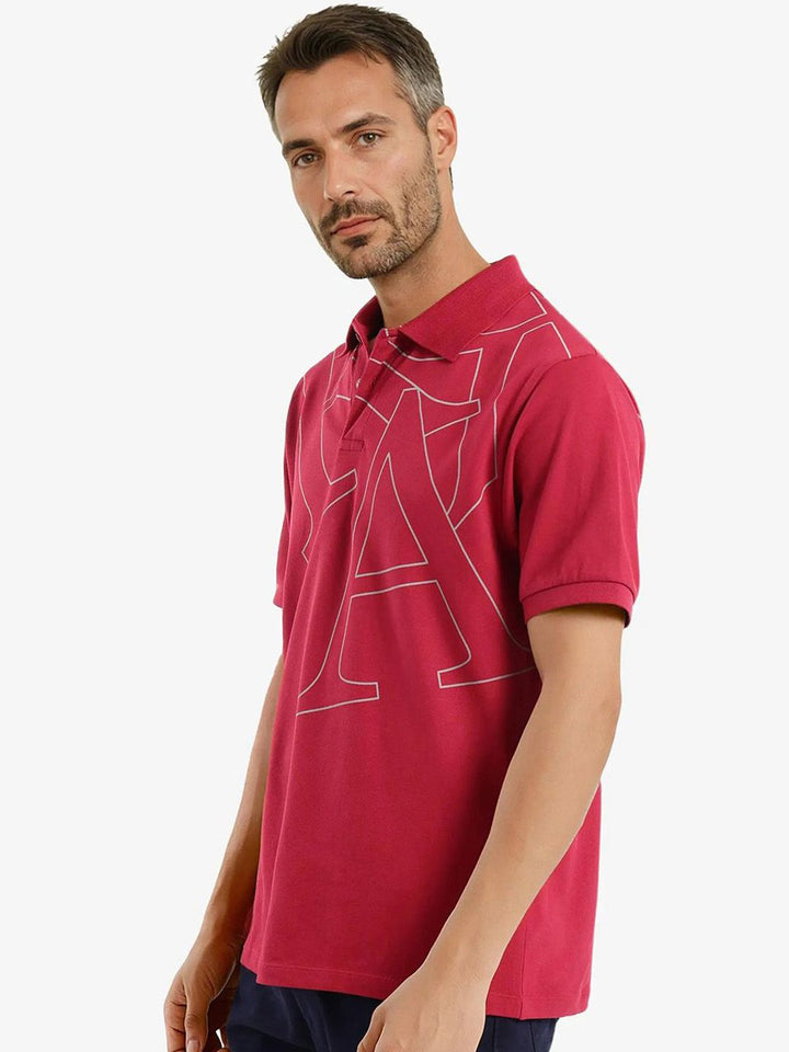 RARE RABBIT Men Typography Printed Polo Collar Cotton T-shirt