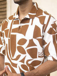 Powerlook Men Conversational Printed Polo Collar T-shirt