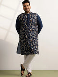 SOJANYA PLUS Men Floral Embroidered Regular Thread Work Kurta with Pyjamas