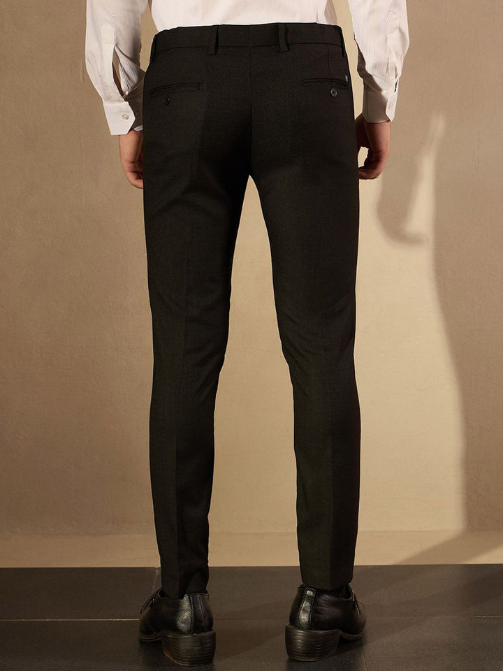 DENNISON Men Checked Smart Tapered Fit Easy Wash Trousers