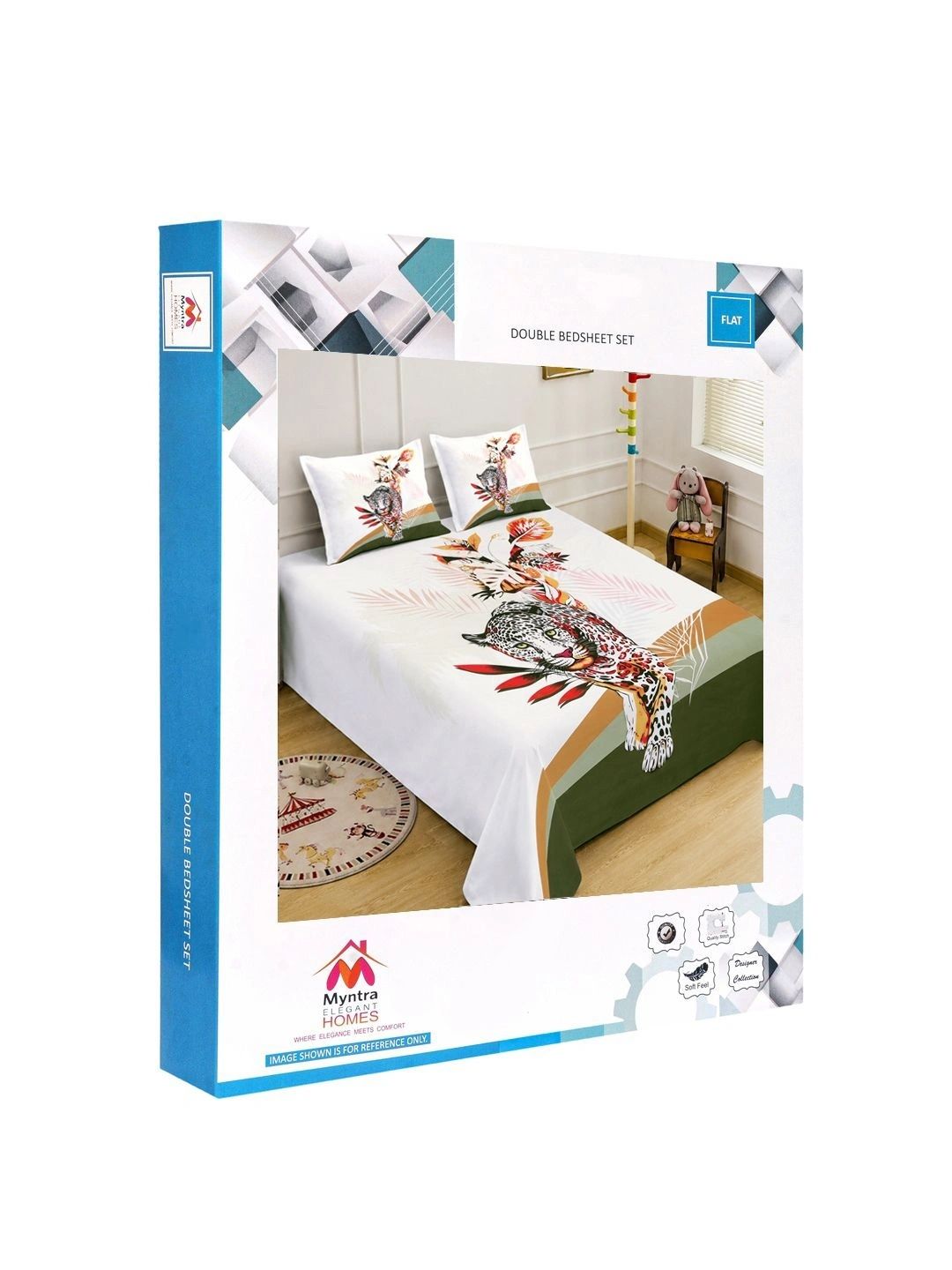 Myntra Elegant Homes White 400 TC Bedsheet with 2 Pillow Covers