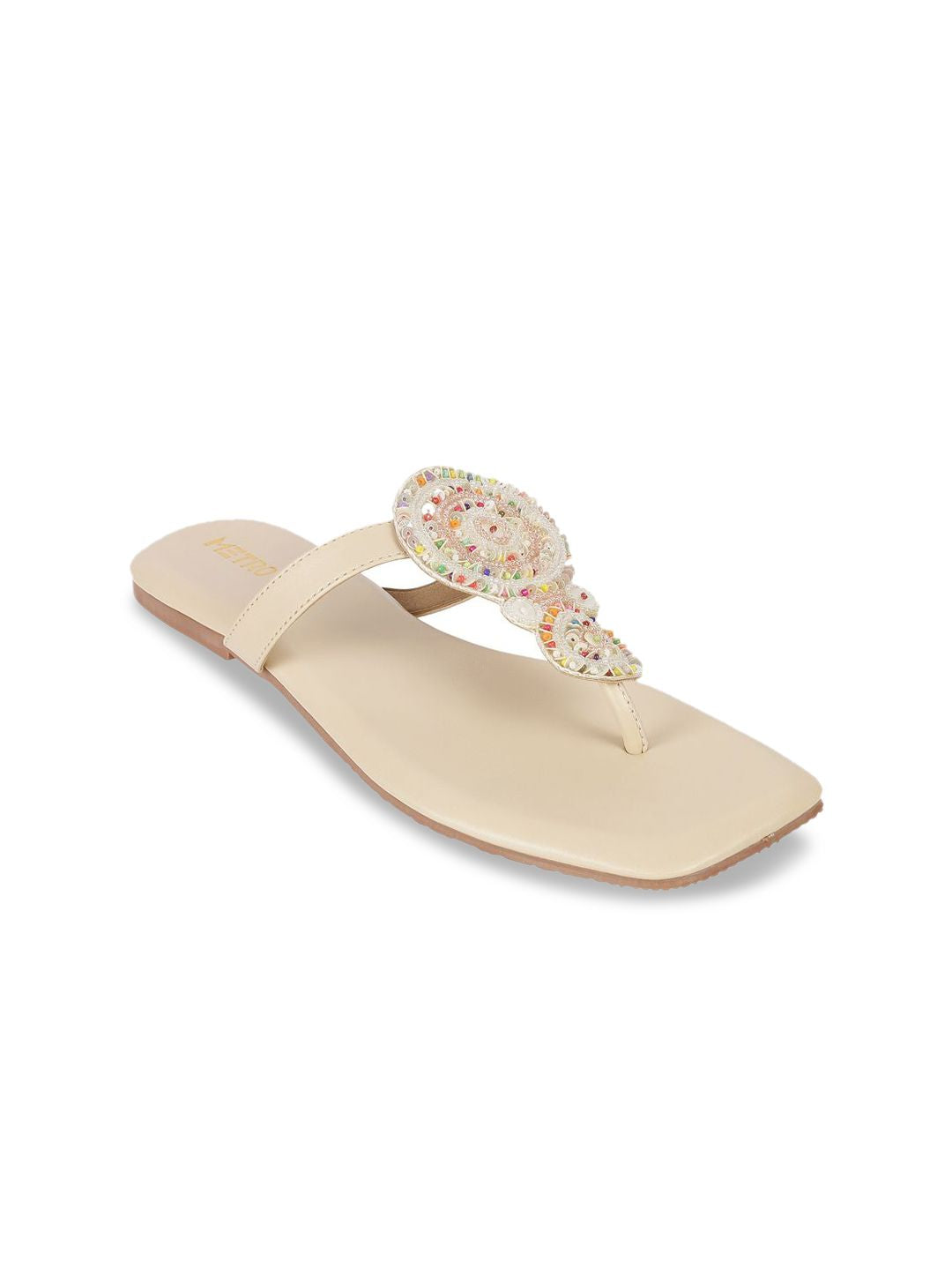 Metro Women Embelished Open Toe  Flats with Bows