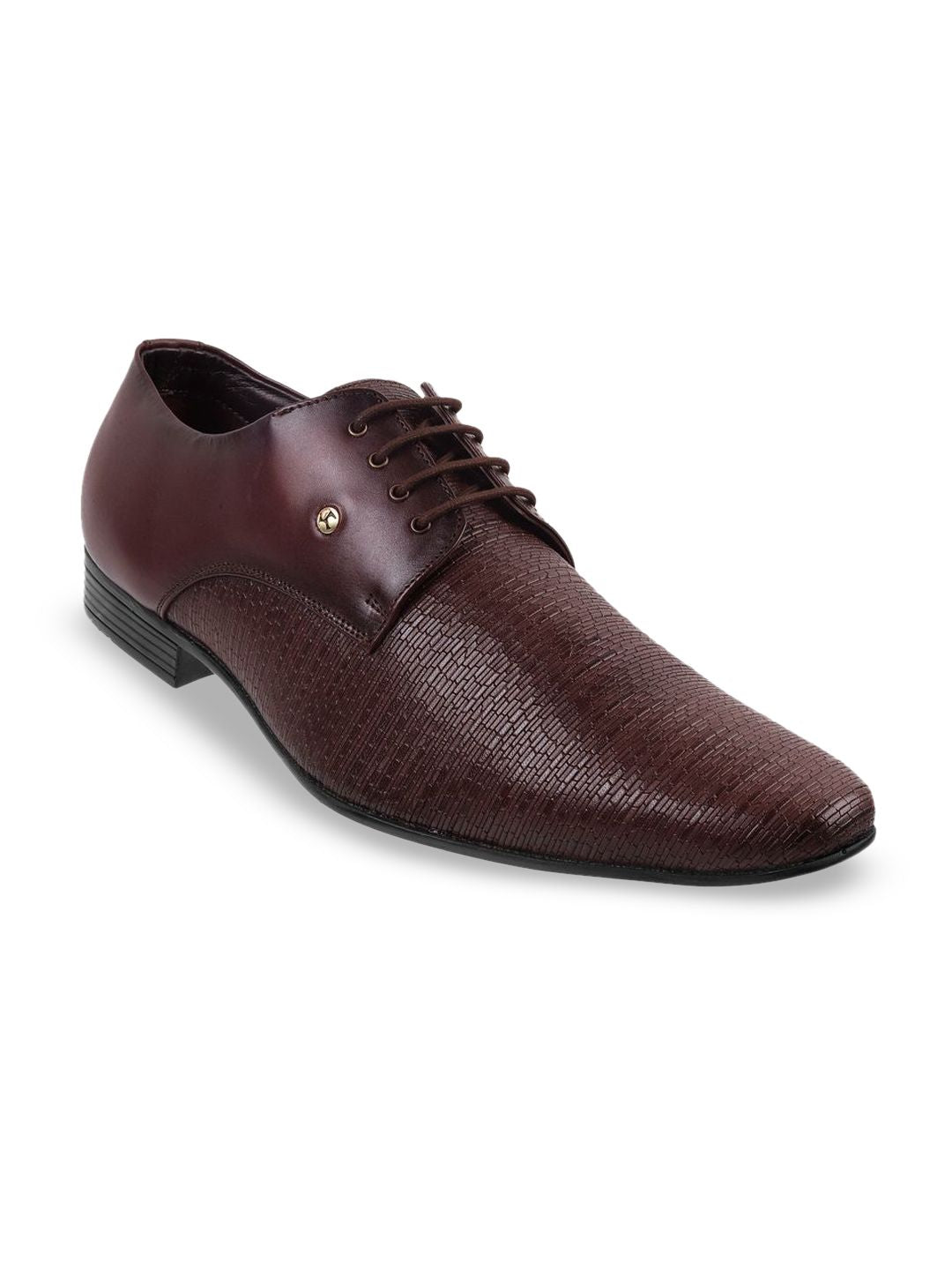 Mochi Men Leather Solid Lace-Ups Formal Derbys