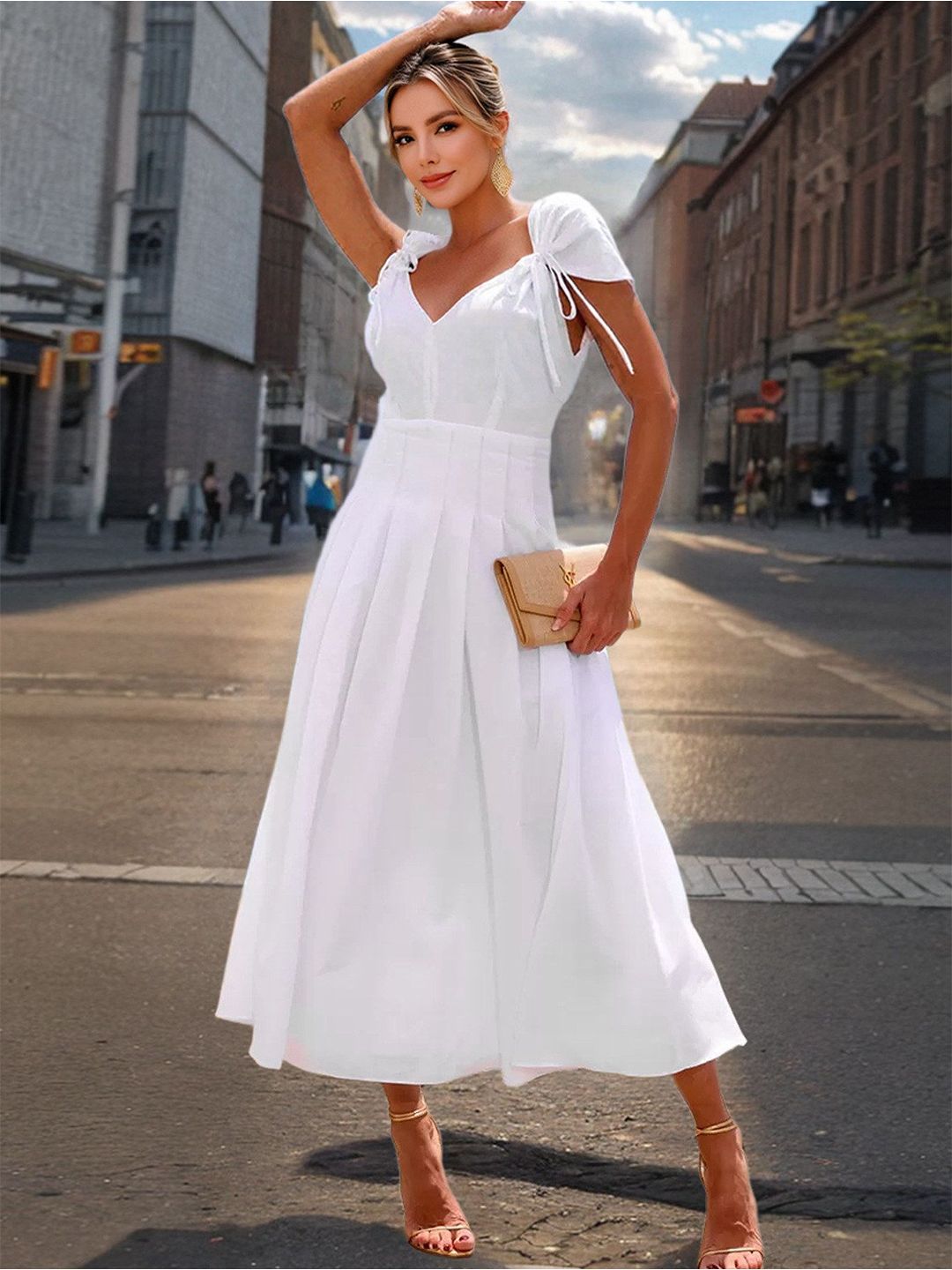 all about you Women Fit & Flare Midi Dress