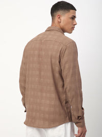 VASTRADO Men Classic Spread Collar Textured Slim Fit Casual Shirt