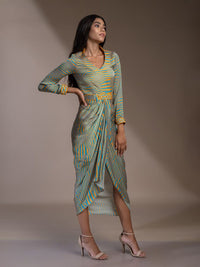 Mamicha Print Georgette A-Line Midi Dress