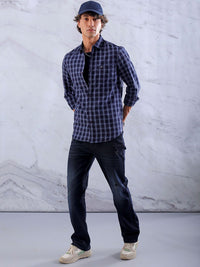 The Indian Garage Co Men Slim Fit Cotton Checked Casual Shirt
