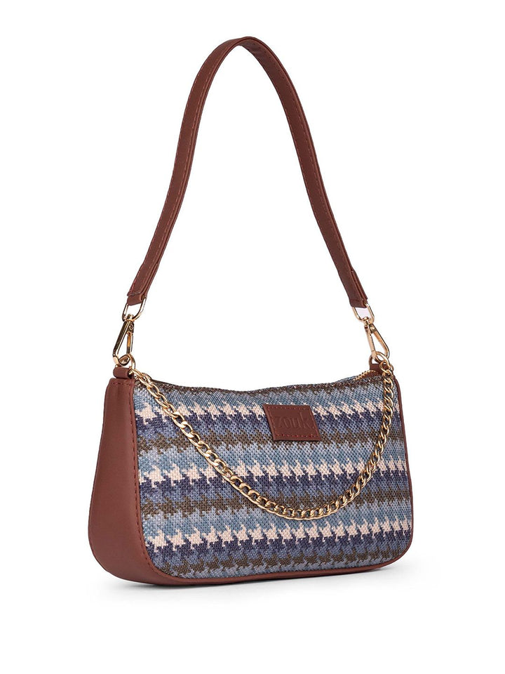 ZOUK Women Textured Baguette Sling Bag