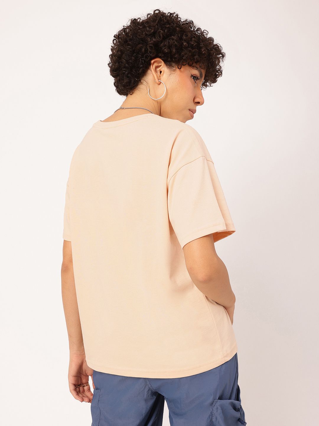 DressBerry Checker Typography Statement Dropped-Ease T-Shirt
