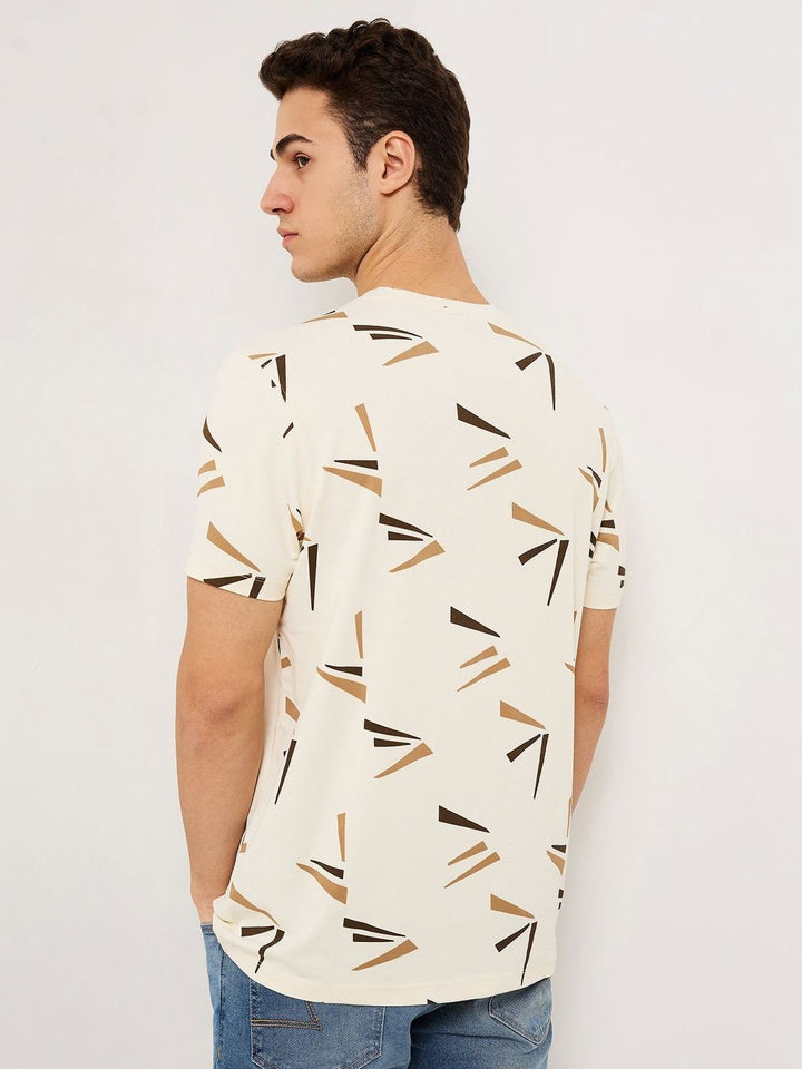 SPYKAR Men Conversational Printed Round Neck Cotton Slim Fit T-shirt