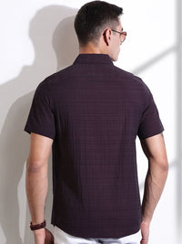 Thomas Scott Men Smart Slim Fit Spread Collar Textured Casual Shirt