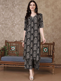 KALINI Ethnic Motifs Printed V-Neck Tunic With Palazzo
