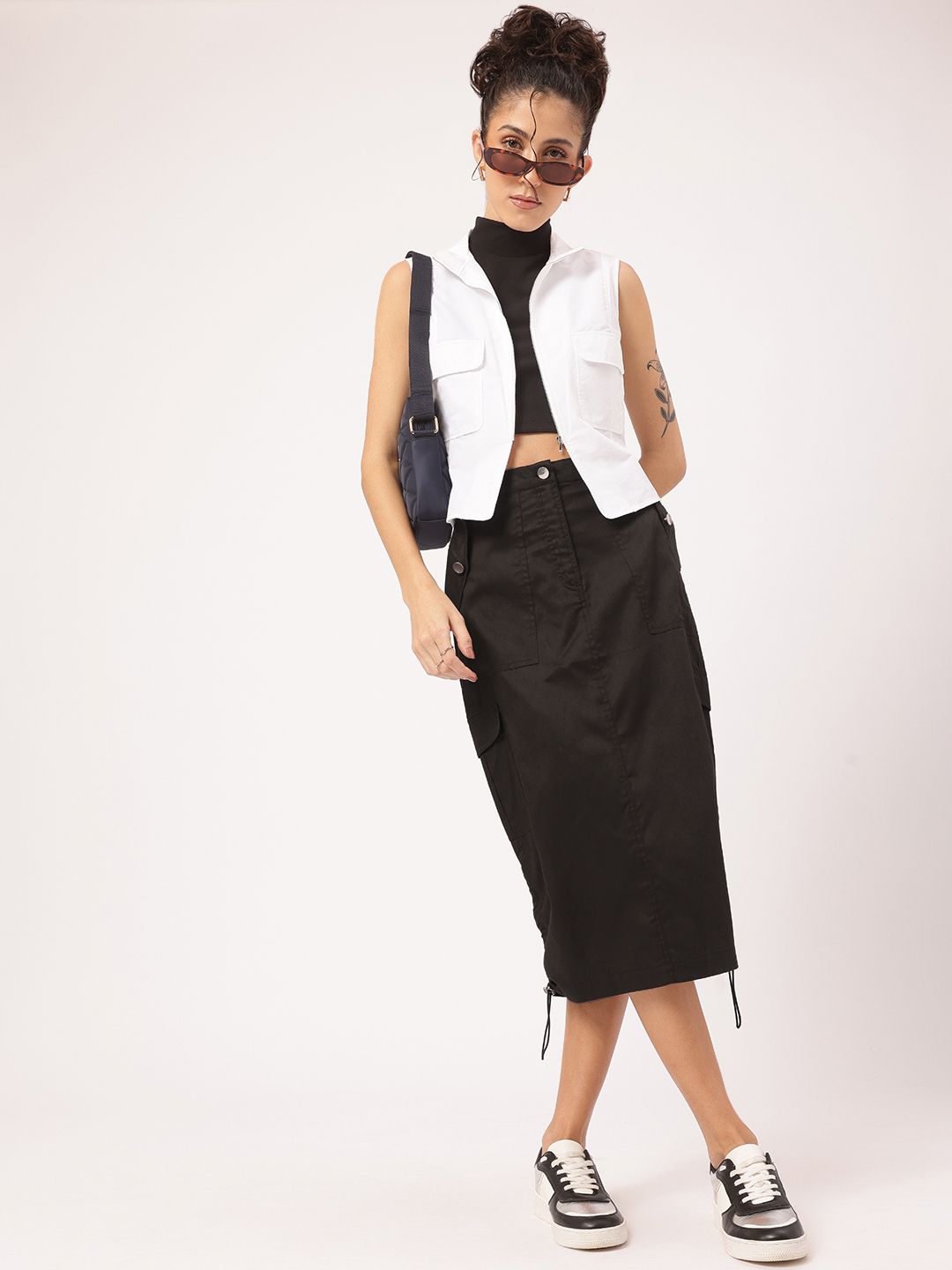 DressBerry Utility Uprising Parachute Cargo Straight Midi Skirt