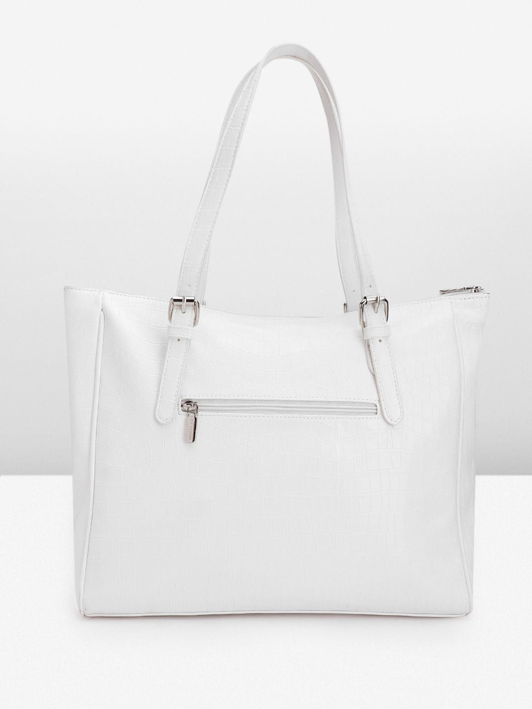 Lino Perros Croc Textured Structured Laptop Shoulder Bag