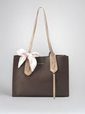 Lino Perros Colourblocked Oversized Structured Tote Bag with Bow Detail