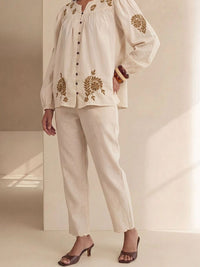 House of Chikankari Women Straight Floral Casual Shirt