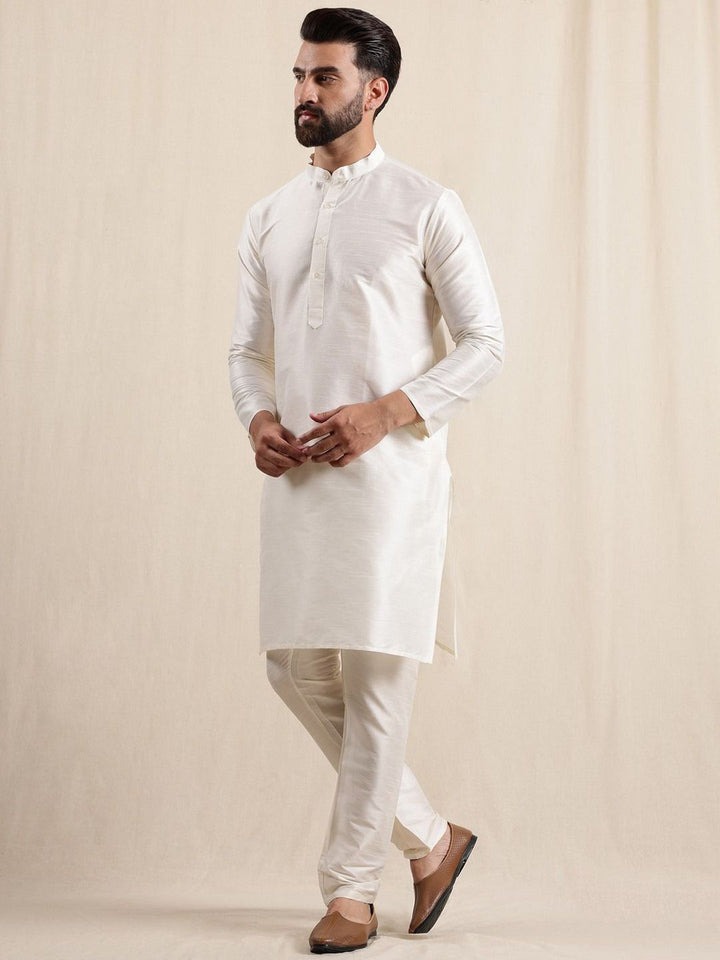 Anouk Men Kurta with Pyjamas with Woven Design Blue Nehru Jacket