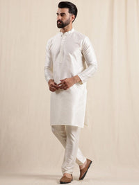 Anouk Men Kurta with Pyjamas with Woven Design Blue Nehru Jacket