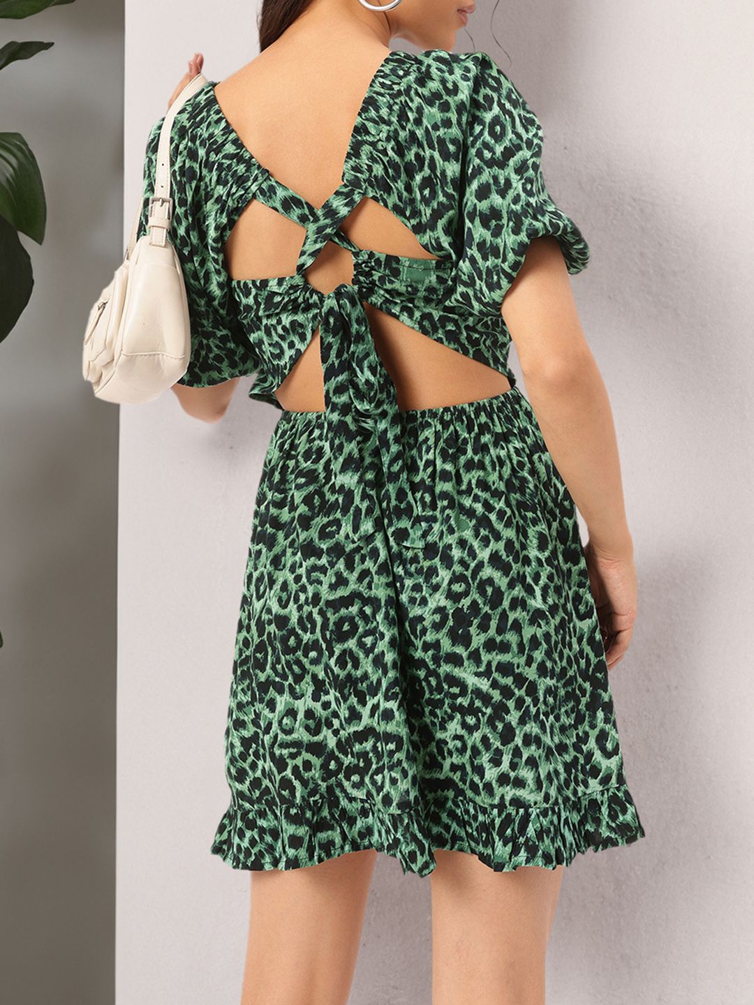 DressBerry Feminine Flair Printed Smocked  Fit & Flare Dress
