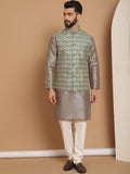Anouk Ethnic Motifs Regular Kurta with Churidar & Nehru jacket