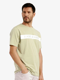 RARE RABBIT Men Typography Printed Round Neck Cotton T-shirt