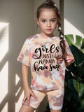 YK Girls Printed Top With Shorts