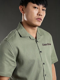 Eszett Limited Edition Embroidered Cutaway Collar Oversized Cotton Casual Shirt