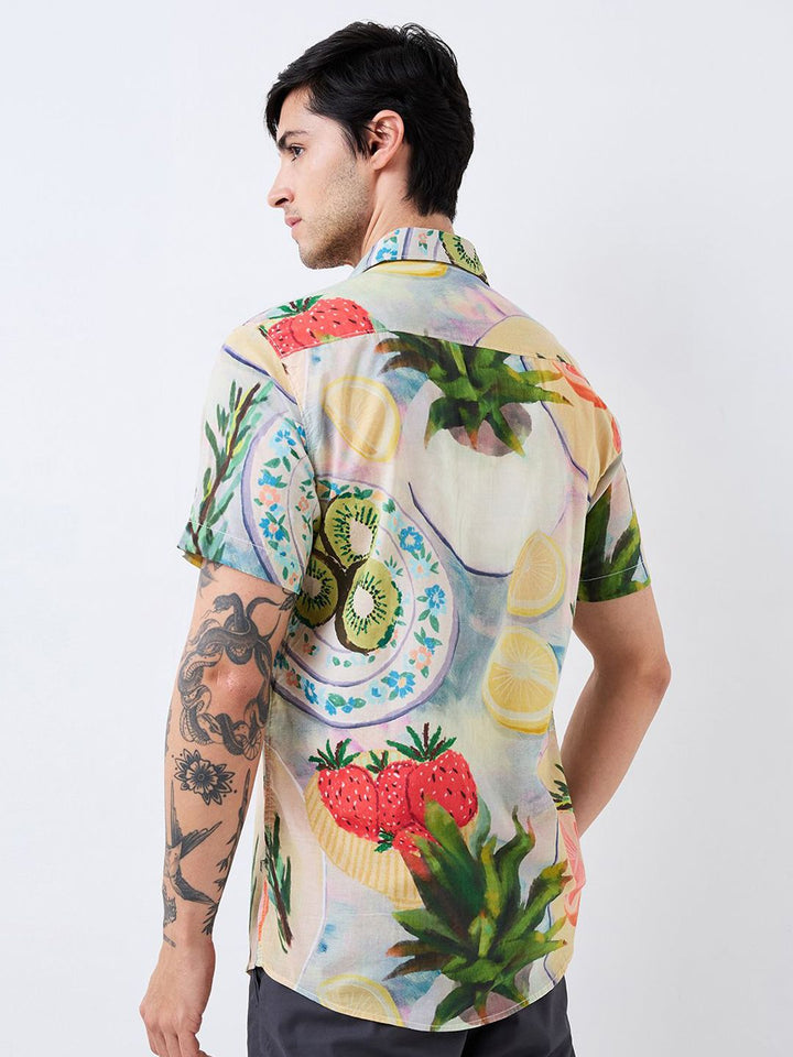 SPYKAR Men Spread Collar Floral Printed Cotton Casual Shirt