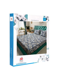 Myntra Elegant Homes Bercetak Bunga Kelabu & Putih Set Cadar King 300 TC 2.50 m x 2.25 m
